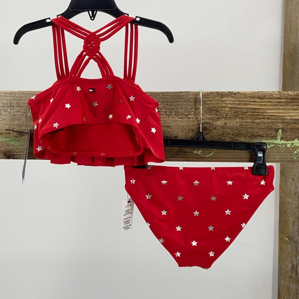 Girls Tankini NWT Red Stars 2 piece - Picture 2 of 11